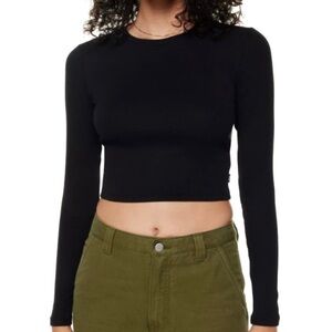 Aritzia TNA Ribbed Cropped Longsleeve Top
